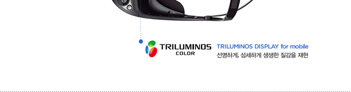TRILUMINOS DISPLAY for mobile 
선명하게, 섬세하게 생생한 질감을 재현